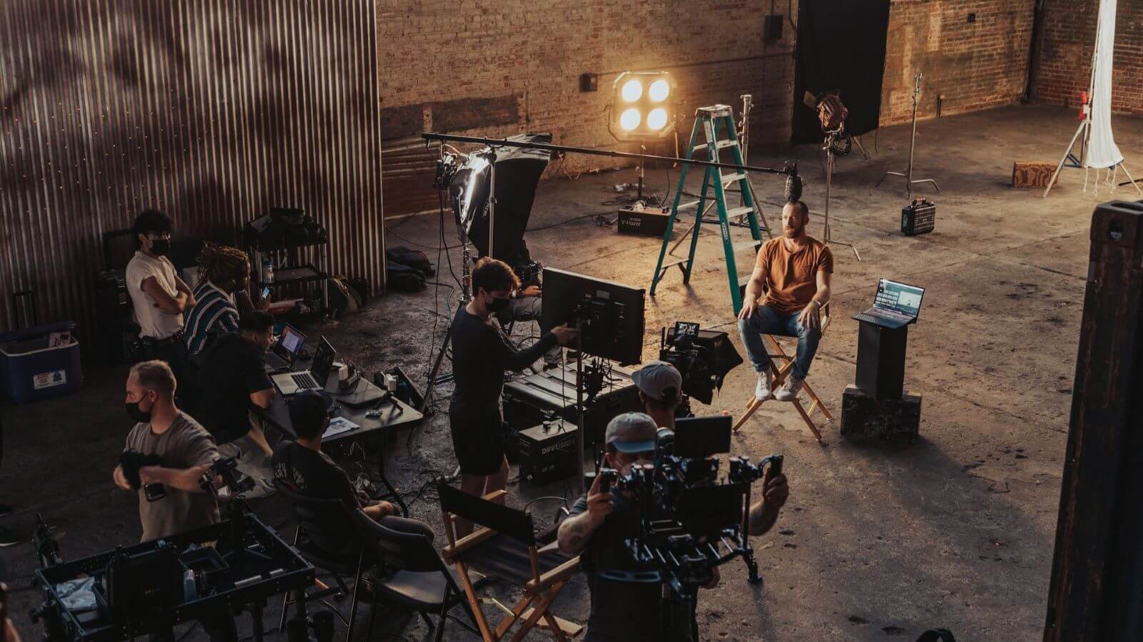 A busy film set