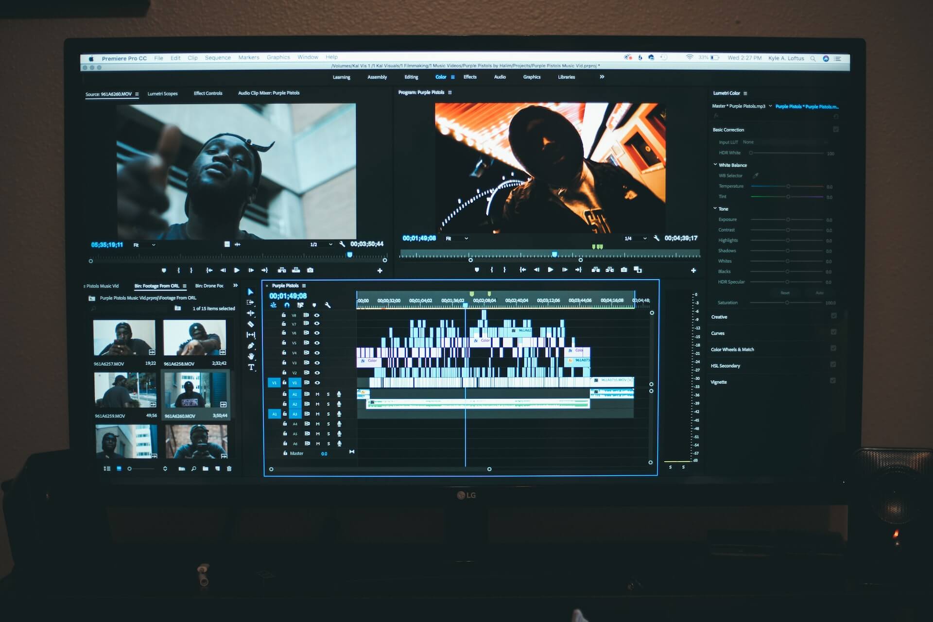 Editing a montage