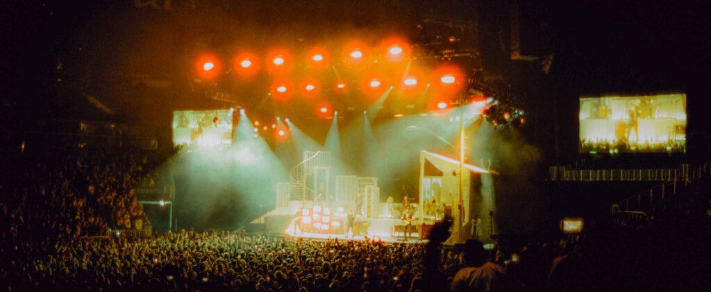 A band performing on a stage