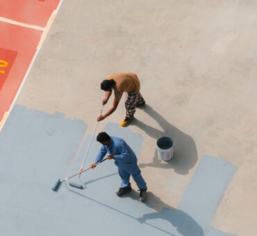 Color Choice in Storytelling - People Painting a Colorful Street