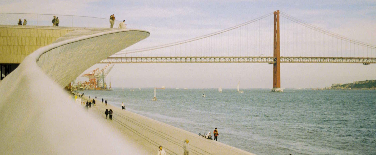 People Enjoying The San Francisco Bay Waterfront - Grunge Styling
